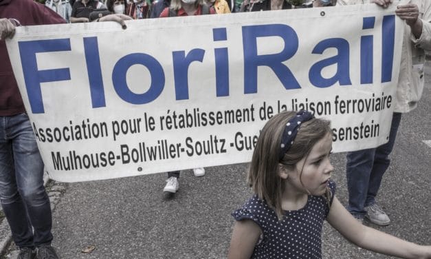 Manifestation entre Soultz et Guebwiller pour réclamer le retour de la ligne ferroviaire