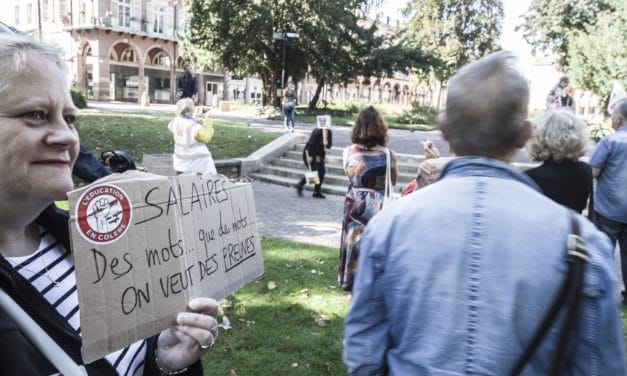 Manifestation d&rsquo;enseignants à Mulhouse dans le cadre de l&rsquo;appel national à la grève du 23 septembre