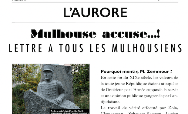 « Mulhouse accuse ! » : action et manifestation contre la tentative de falsification de la mémoire de Dreyfus