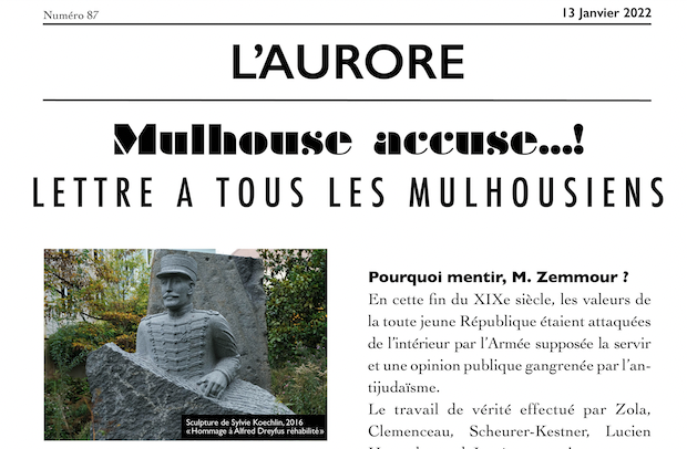 « Mulhouse accuse ! » : action et manifestation contre la tentative de falsification de la mémoire de Dreyfus