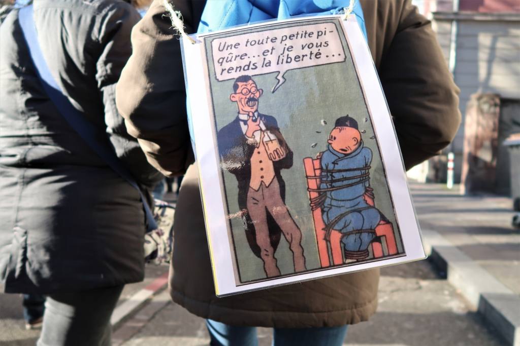 A Mulhouse, 29ème mobilisation des manifestants anti-passe