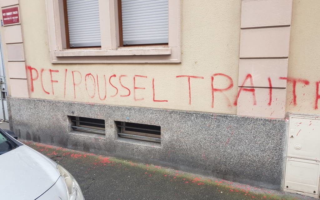 Vandalisme devant les locaux du PCF Mulhouse