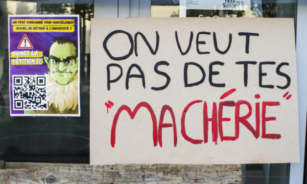 [En accès libre] Action de Blocage des étudiant-es sur le campus de l&rsquo;UHA Mulhouse fonderie, pour protester contre le retour d&rsquo;un enseignant condamné pour harcèlement