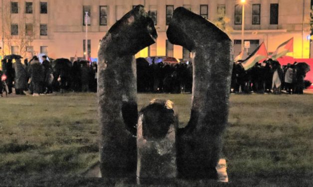 A Mulhouse, un rassemblement en faveur de Gaza devant le square du Général de Gaulle