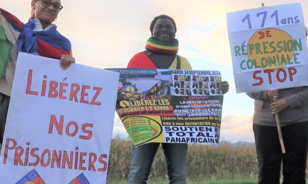 Manifestation des Kanaks devant le centre pénitentiaire de Mulhouse – Lutterbach