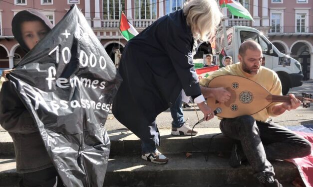 A Mulhouse, une manifestation pour la paix en Palestine, un an après le massacre du Hamas