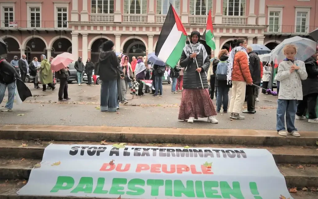 Mulhouse : après la reconnaissance de la Palestine par Macron, un rassemblement au square de la Bourse en soutien à Gaza et à la flotille