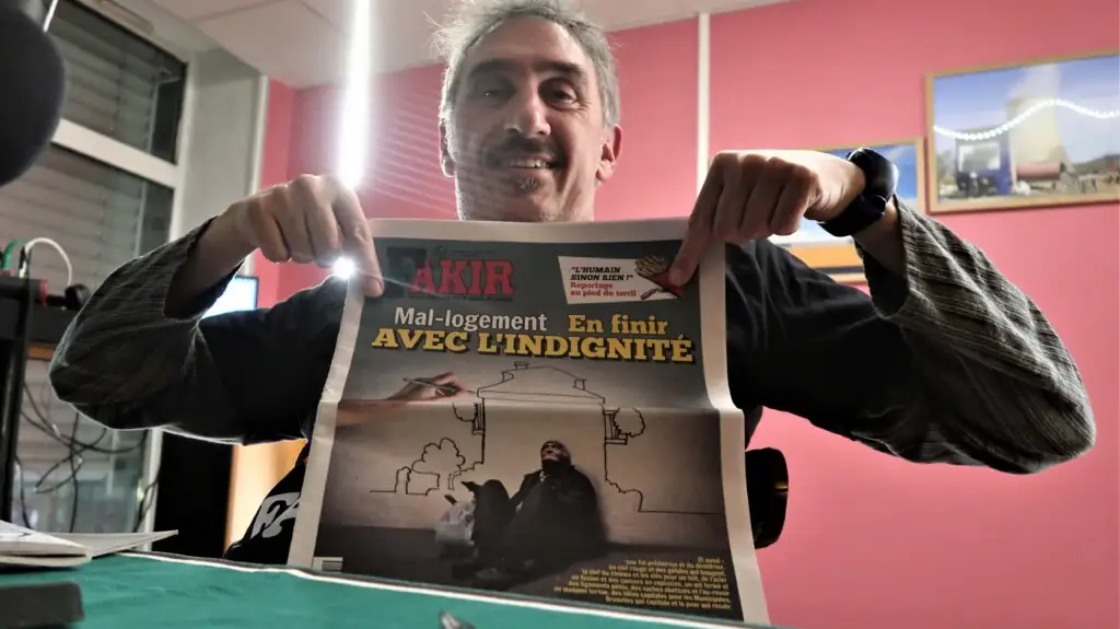 Cyril Pocréaux, rédacteur en chef du journal Fakir, était de passage à Mulhouse