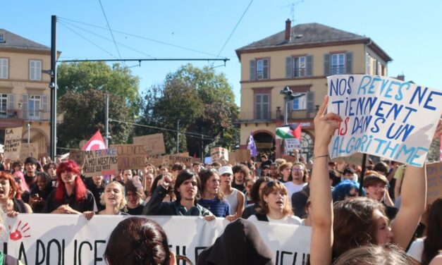 A Mulhouse, lycéens, et étudiants manifestent avec des travailleurs, pour assurer leur survie mentale et physique